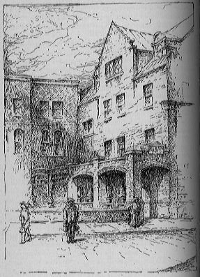 헐 하우스 정문. 출처 애덤스: 헐 하우스에서의 20년 (1910), 128쪽