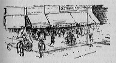 헐 하우스 맞은편 사우스 할스테드 거리. 출처 애덤스: 헐 하우스에서의 20년 (1910), 96쪽