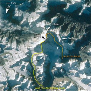 남쪽 콜(South Col) 루트와 북쪽 콜/능선(North Col/Ridge) 루트 개요