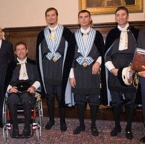 전직 통치 대표 4명: 왼쪽부터 미르코 토마소니, 알레산드로 로시, 알레산드로 만치니, 알베르토 셀바