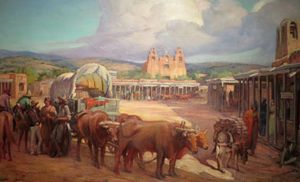 산타페 광장 c. 1850, 미국에 멕시코 할양 이후