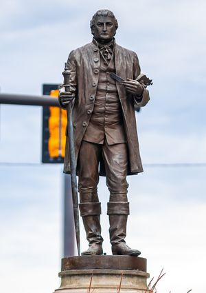 제임스 G. C. 해밀턴의 1888년 도시 창립자 모세 클리블랜드 장군 동상