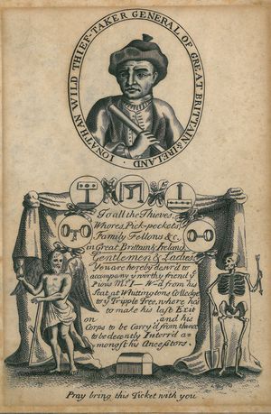 조너선 와일드(1725)의 처형 티켓