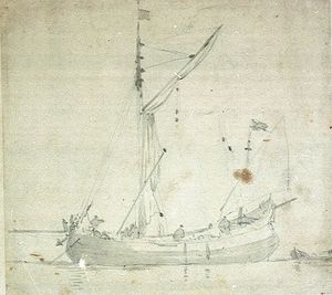 항구 빔 앞에서 본 도거선(Dogger). 1675년경 빌럼 반 더 벨데(Willem van de Velde the Younger) 작품.