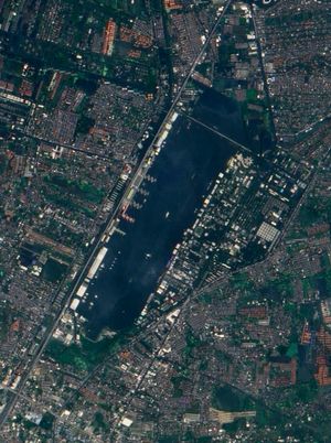 돈므앙 공항(Don Mueang Airport) 침수된 활주로 단지