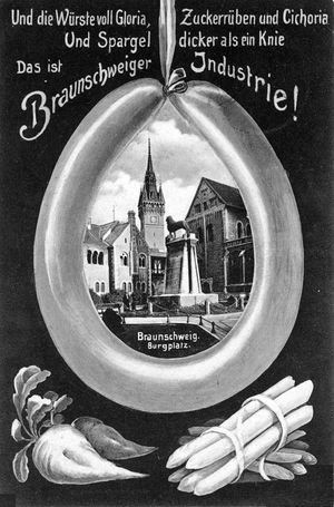 1904년 엽서에 나타난 브라운슈바이크의 전형적인 음식