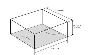 수중 하키 경기장의 일반적인 크기