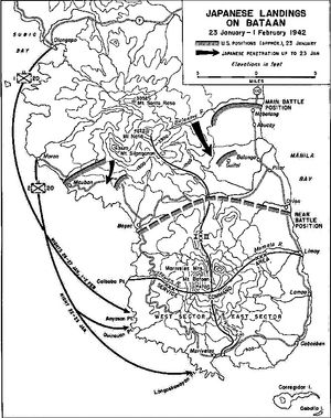 1942년 1월 22일부터 2월 1일까지 바탄에서 이루어진 일본군 상륙 작전