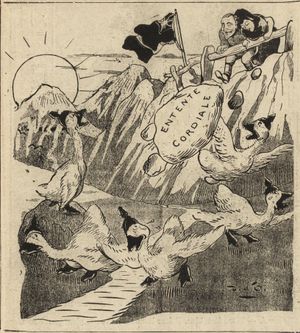 영불 협상 체결 당시 유럽의 정세를 풍자한 그림