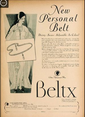 1920년 생리대 벨트 광고