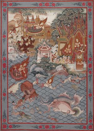 마하자나카 자타카를 묘사한 태국 그림