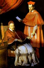 교황 그레고리오 15세와 그의 조카 루도비코 루도비시 추기경