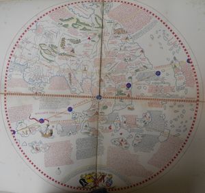 1492년 누른베르크에서 제작된 마르틴 베하임의 지구본 동반구.