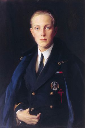 라즐로(Philip de László)가 그린 아스투리아스 공 아폰소(Alfonso, Prince of Asturias (1907–1938)) 초상화. 기사단의 수놓은 십자가를 착용하고 있다.
