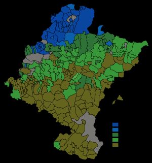 나바라(2001)의 바스크어 유창 사용자 비율(제2언어 사용자 포함)