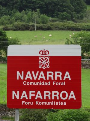 2개 언어로 주 이름을 적은 표지판 (위: 스페인어, 아래: 바스크어)