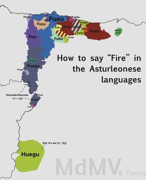 아스투리아스레온어로 ‘불’이라고 말하는 방법