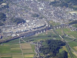 나리타선 분기점과 나리타 스카이액세스선 항공 사진 (2023년)