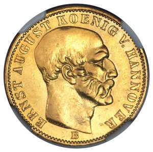 에른스트 아우구스트 국왕을 묘사한 1849년 5탈러 동전