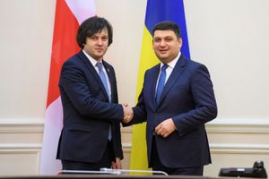 2018년 코바히제와 우크라이나 총리 볼로디미르 그로이스만 회담