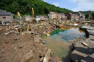 7월 17일 벨기에 페팽스테르(Pepinster)의 홍수 피해