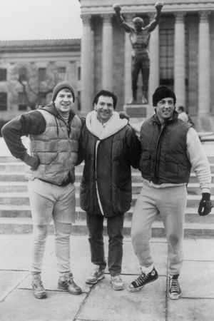 1990년 6월 6일 토미 모리슨(왼쪽), 스티브 로트 그리고 실베스터 스탤론