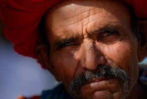 라자스탄 주의 한 남성, 인도.