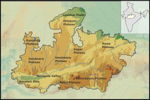 마디아프라데시주 투멘 아쇼크나가르 마을의 지형도