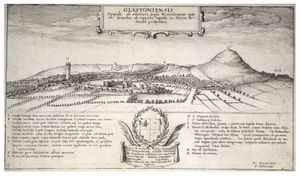 17세기 웬슬라스 홀라르(Wenceslaus Hollar)의 글래스턴베리 판화