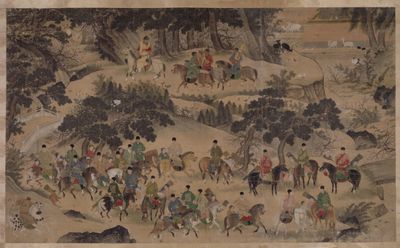 상희(商喜)의 그림 「명 선종 행락도(明宣宗行樂圖)」는 선덕제가 사냥 여행을 떠나는 모습을 묘사하고 있다.