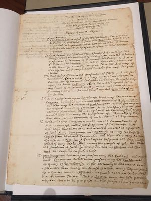 코튼 매더의 필체로 쓰여진 The Return of Several Ministers