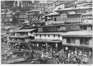 1887년에서 1889년 사이에 촬영된 시믈라 "로워 바자르(Lower Bazaar, Shimla)"