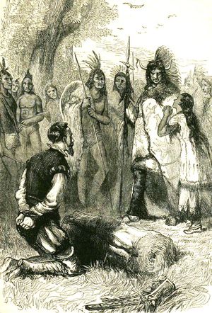 스미스의 목숨을 구하는 포카혼타스, 19세기의 일러스트