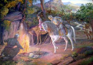 두르가다스 라토르(Durgadas Rathore)의 그림. 메흐랑가르 요새(Mehrangarh Fort) 박물관 소장. 아짓 싱을 구출하고 그의 대의를 위해 싸운 라토르 장관