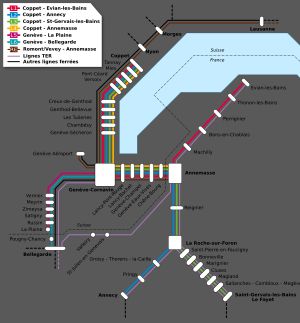 레만 익스프레스 철도망 (L5, L6 노선 사티니 연결)