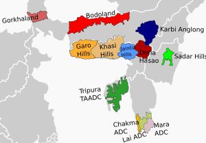 트리푸라 부족 지역 자치구 의회 (Tripura Tribal Areas Autonomous District Council), 사진은 주의 대부분을 포함한다.