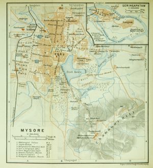 마이소르와 인근 슈리랑가파트나 지도