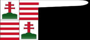 《헝가리 연대기(Chronica Hungarorum)》에 따른 바이아 전투(1467)의 헝가리 깃발.