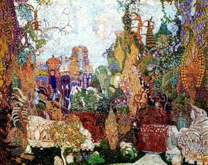 숲을 묘사한 다채로운 무대 스케치