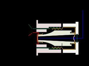 나사형 퓨즈 홀더 단면도 (다이제드 퓨즈 포함)
