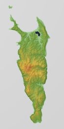 레분섬의 지형도