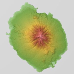 리시리섬(利尻島)의 지형도