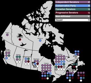 각 주와 준주별 캐나다 상원 의석 수