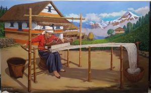 라이족 여성들의 직조 그림