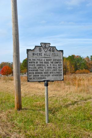 A. P. 힐을 위한 세 번째 표지석