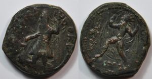 카니슈카 1세의 동전에 묘사된 아네모스(Ανημος)