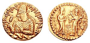 후비슈카 금화의 옴모(우마)와 오에쇼(시바)