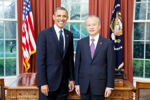 추이톈카이와 버락 오바마의 오벌 오피스(Oval Office) 사진, 2013년 4월