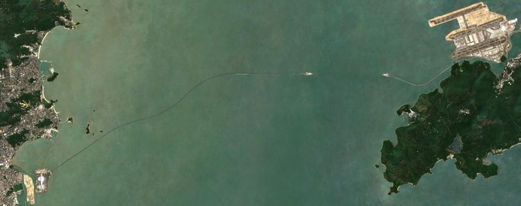 2022년 홍콩-주하이-마카오 대교 위성사진