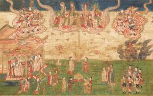 원나라 중국 비단 그림 마니의 탄생